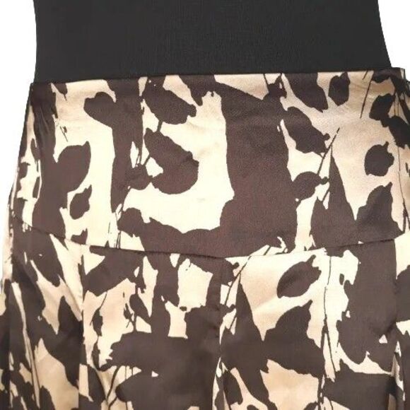 APOSTROPHE Skirt Size 8 Brown Tan Cream Graphic Pattern Lined Lace Hem - Picture 3 of 9